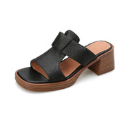 peep toe leather high heel sandals, view 2 - MRSLM