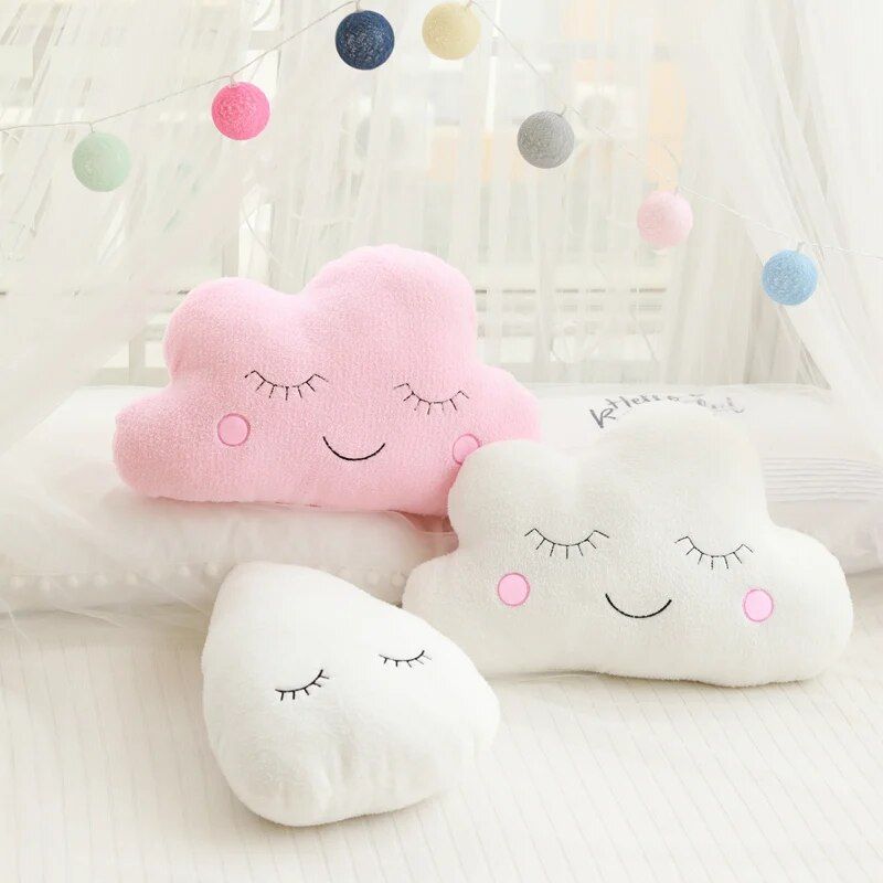 Nice Stuffed Cloud Moon Star Raindrop Plush Pillow