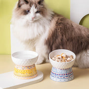 elevated ceramic cat bowl, view 8 - MRSLM