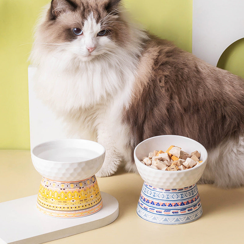 elevated ceramic cat bowl, view 8 - MRSLM