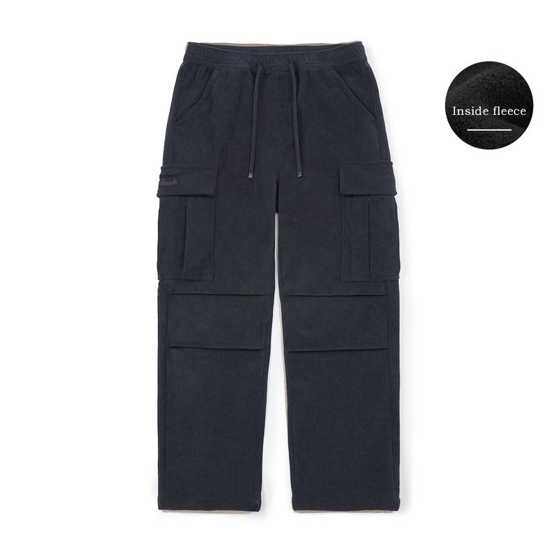 oversize fleece lined corduroy cargo pants, view 4 - MRSLM