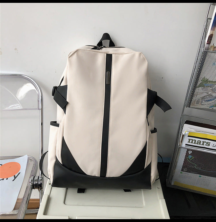 Mochila de estilo simples, grande capacidade e cor sólida