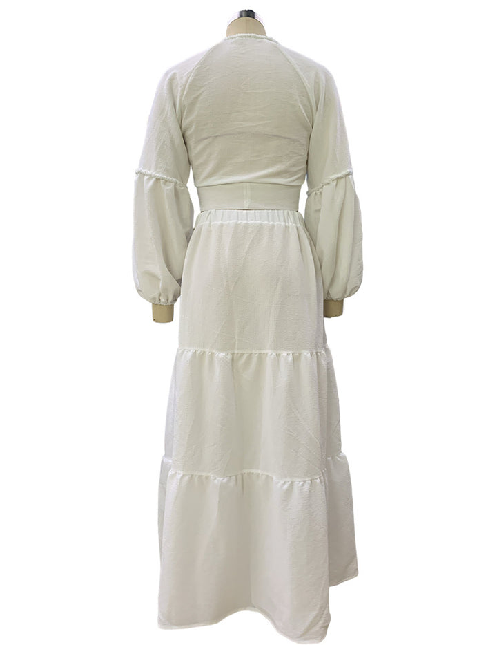 Women's Bohemian Vacation Cardigan A- Line Skirt Two-piece Set