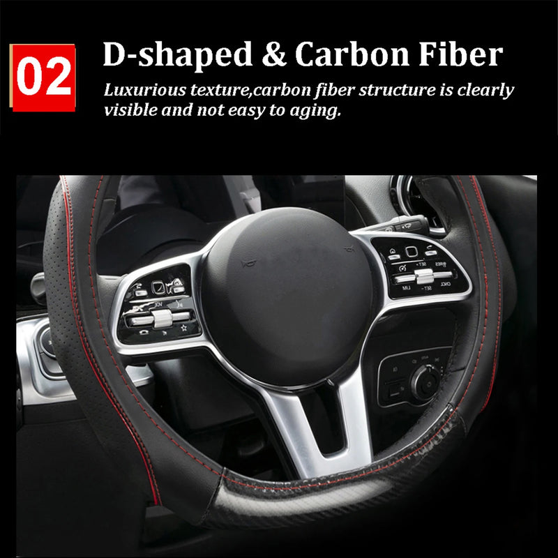 flat bottom D-shape steering wheel cover, view 6 - MRSLM
