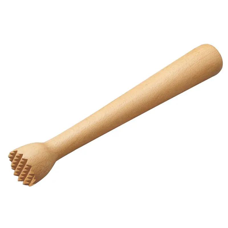 beech wooden cocktail muddler, view 2 - MRSLM
