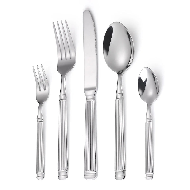 Gold Roman column style cutlery set, view 3 - MRSLM