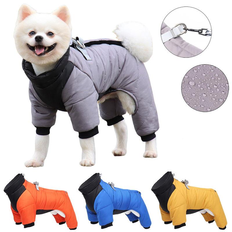 Casaco impermeável de inverno para cães com argola em D 