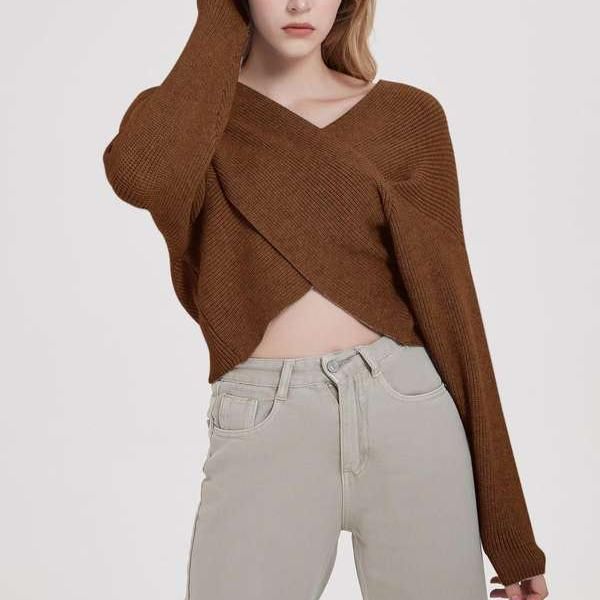Strickpullover mit V-Ausschnitt