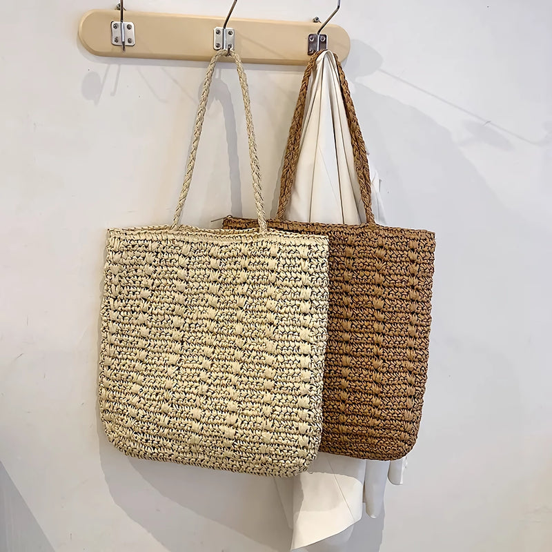 summer straw tote bag, view 8 - MRSLM