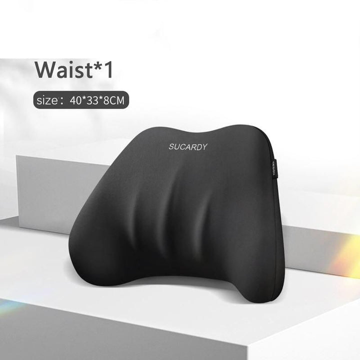 Memory Foam Car Seat Lumbar and Headrest Support Pillow