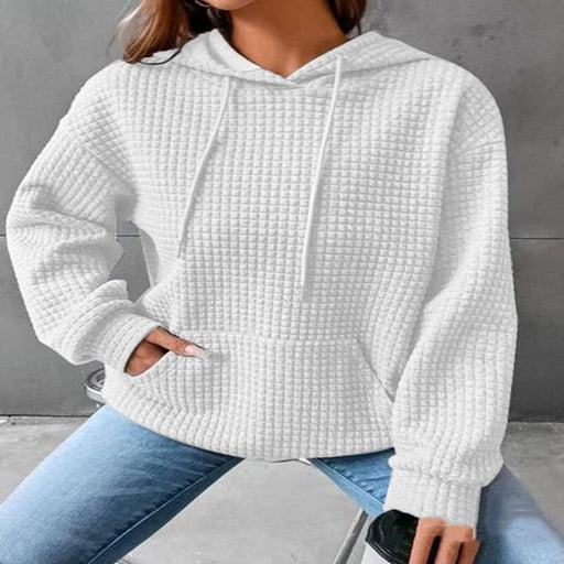 women's loose solid hooded sweater, view 8 - MRSLM