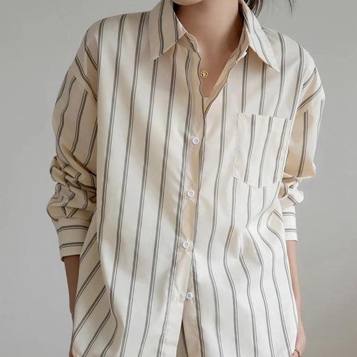 Striped office blouse, view 2 - MRSLM