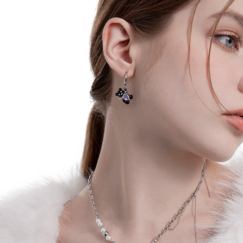 Design Sweet Bear Earrings For High-end Girls