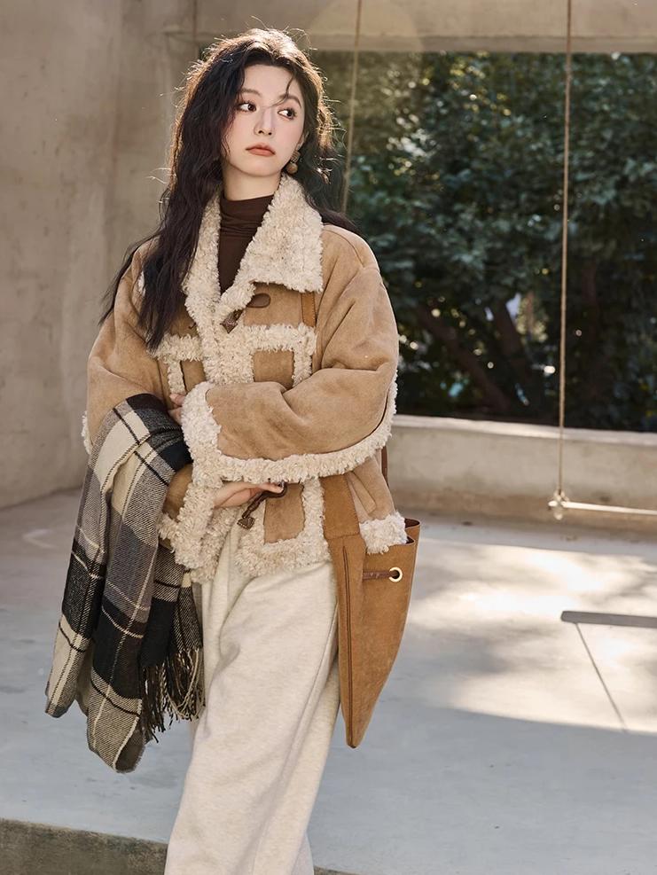 vintage lamb wool button jacket, view 8 - MRSLM