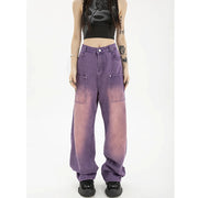 purple wide leg jeans, view 5 - MRSLM
