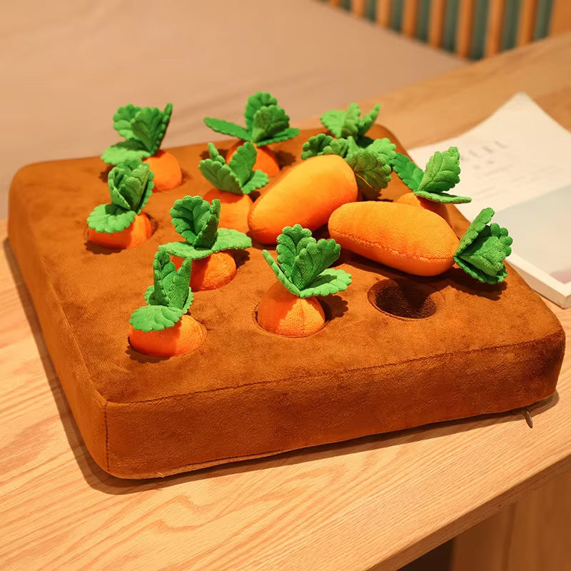 plush carrot snuffle mat chew toy, view 4 - MRSLM
