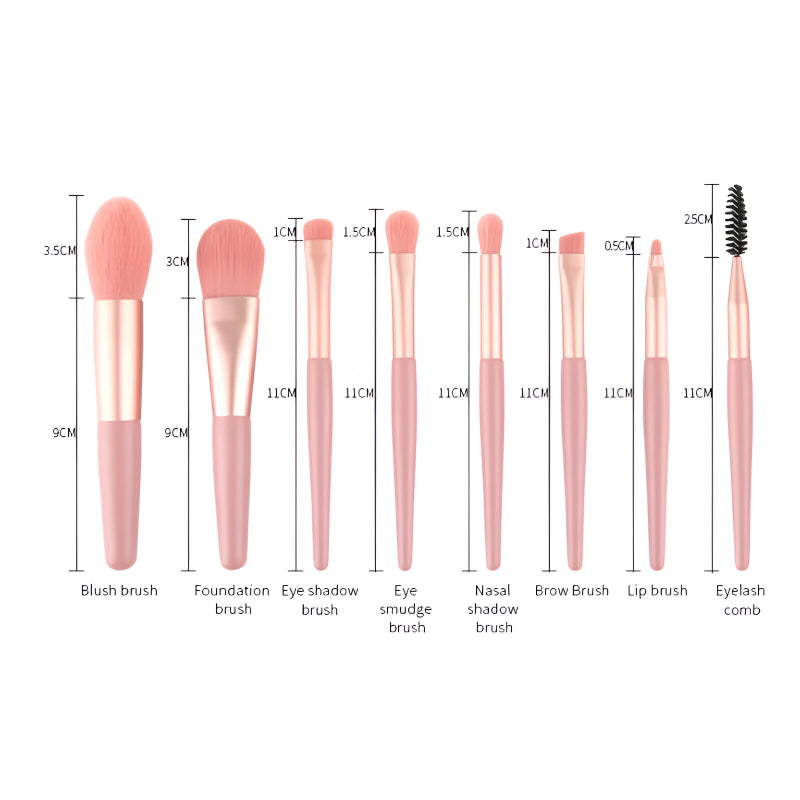 8-piece makeup brush set, view 10 - MRSLM