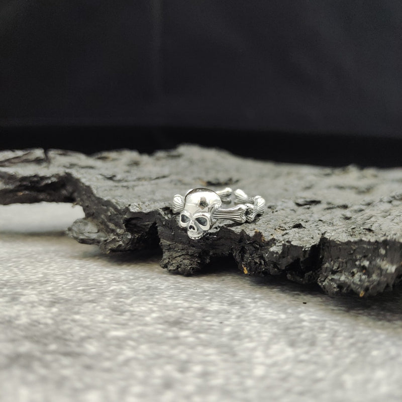 s925 silver skull punk ring, view 4 - MRSLM