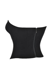 deep V-neck backless crop top, view 10 - MRSLM