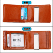 men's short cowhide wallet, view 4 - MRSLM