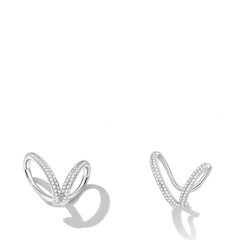 women's minimalist double layer stud earrings, view 5 - MRSLM