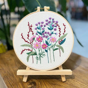 Floral embroidery DIY kit with hoop, view 2 - MRSLM