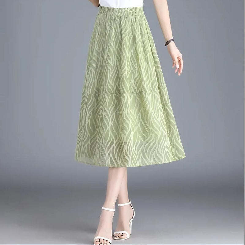 striped a-line chiffon skirt - MRSLM