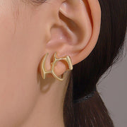 Liquid metal irregular stud earrings, view 6 - MRSLM