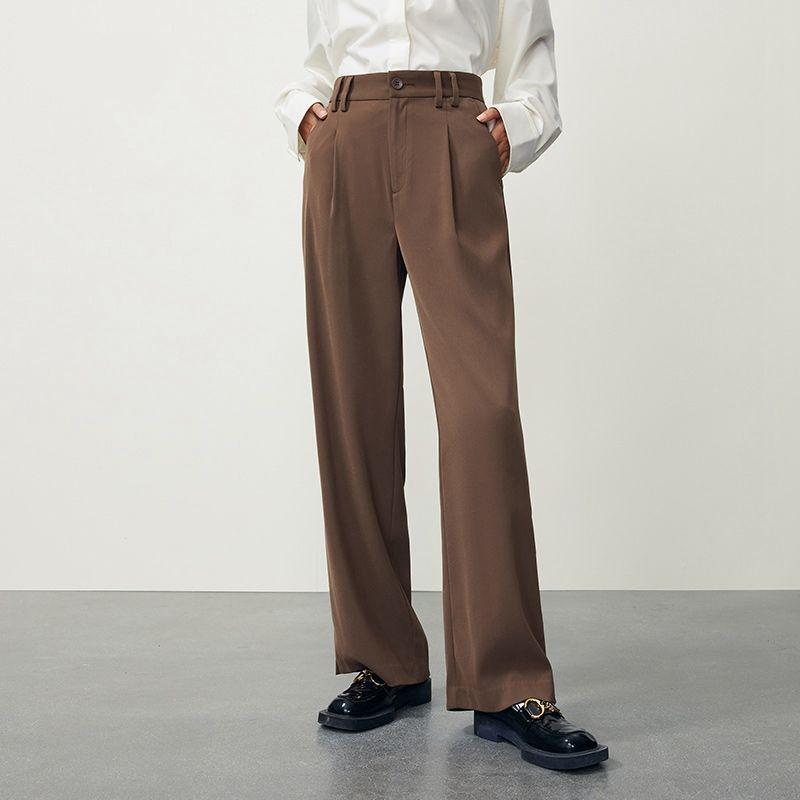 high-waisted drape trousers with side slits - MRSLM