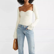 white side split knit sweater, view 3 - MRSLM