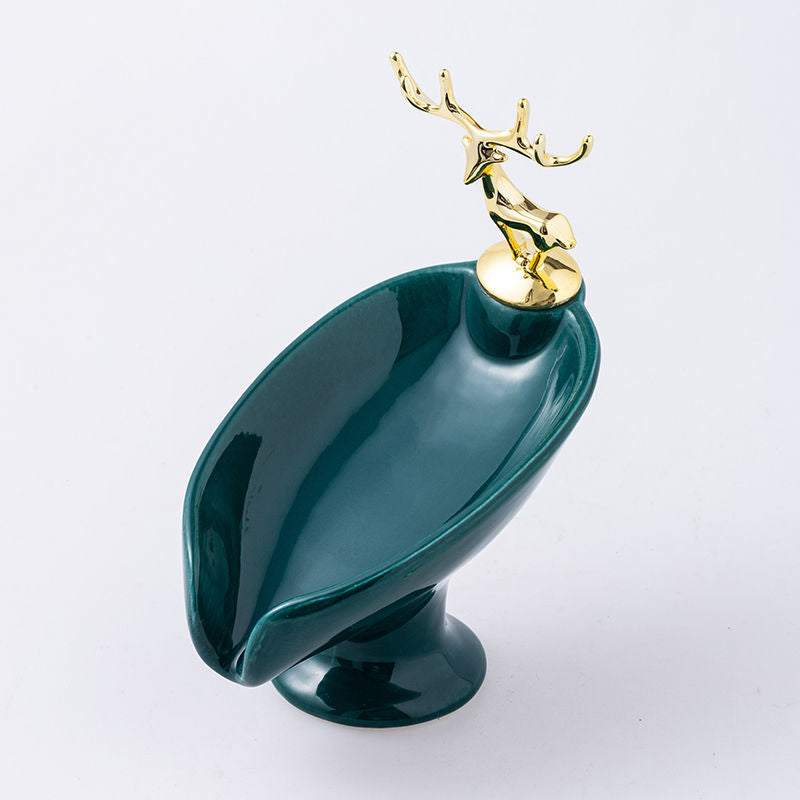 ceramic leaf soap dish, view 4 - MRSLM