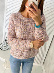 loose round neck pullover sweater, view 3 - MRSLM