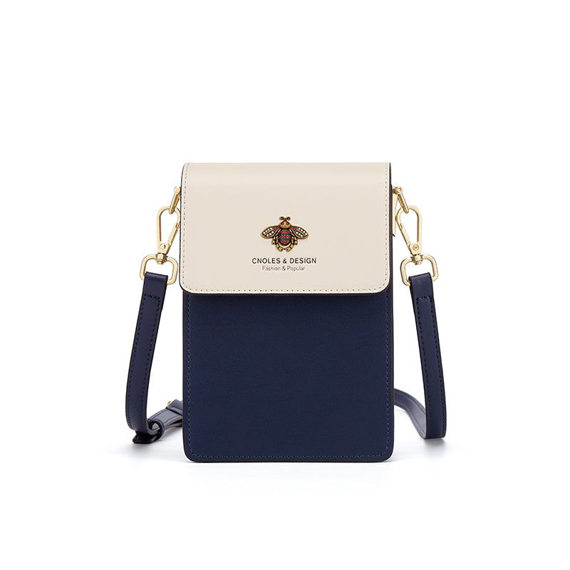 Bolsa feminina de luxo com design de abelha, para usar no ombro ou transversal.
