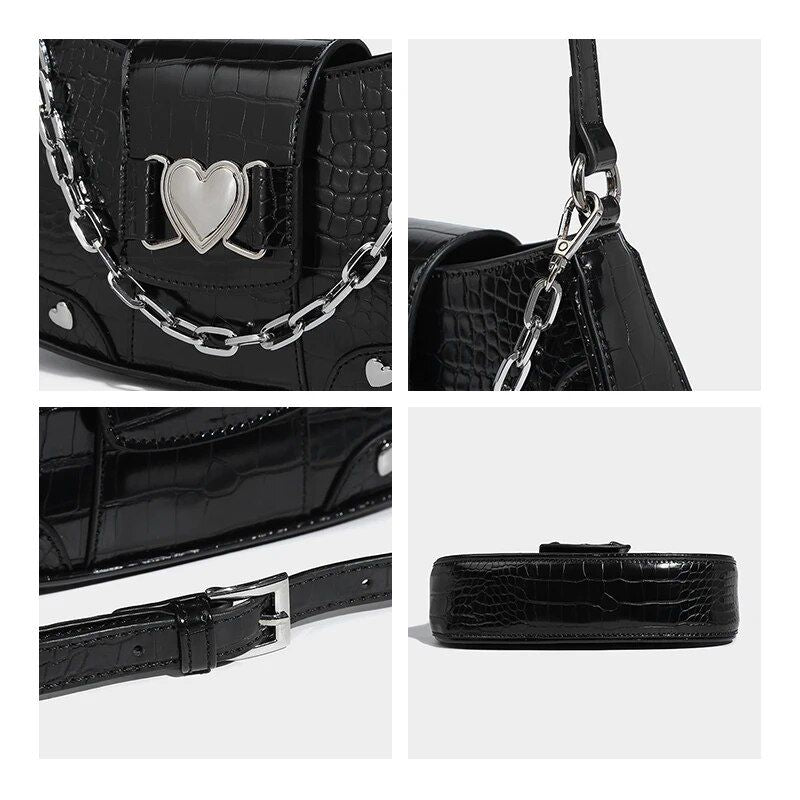 punk chain underarm purse, view 10 - MRSLM
