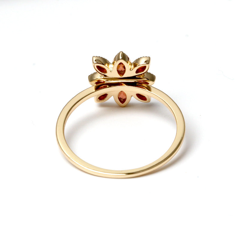 vintage red pomegranate sterling silver ring, view 3 - MRSLM