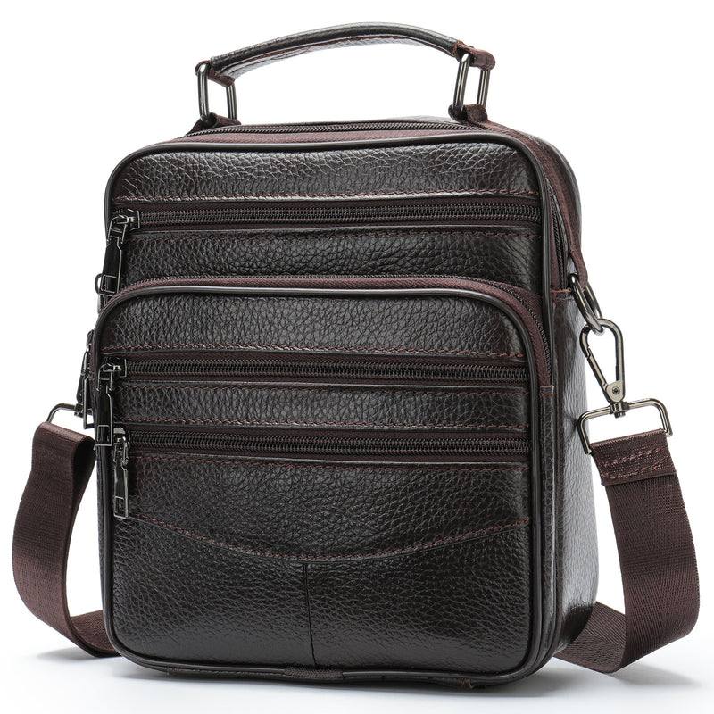 men's leather messenger bag, view 6 - MRSLM