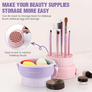 silicone makeup brush cleaner and drying bowl, view 4 - MRSLM