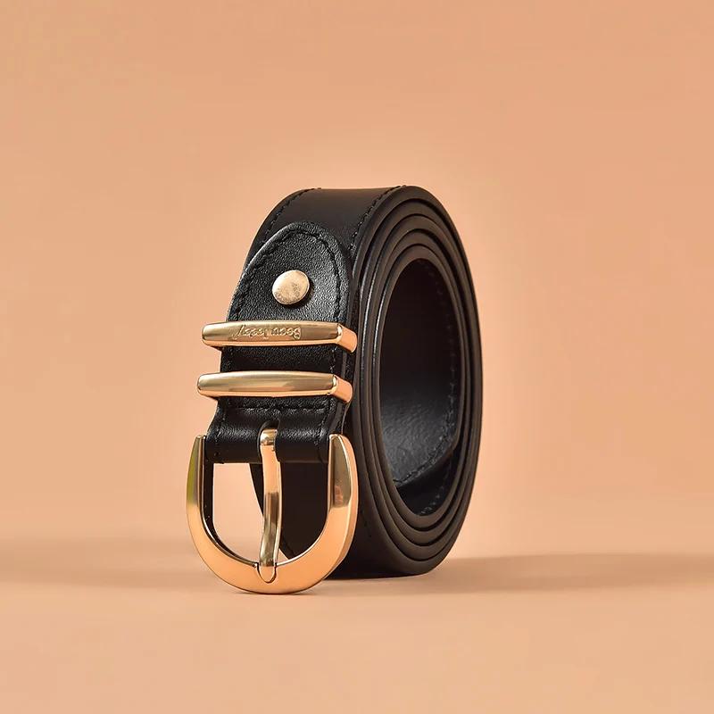 handmade genuine leather belt with horseshoe buckle - MRSLM