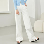 high waist white wide leg jeans - MRSLM