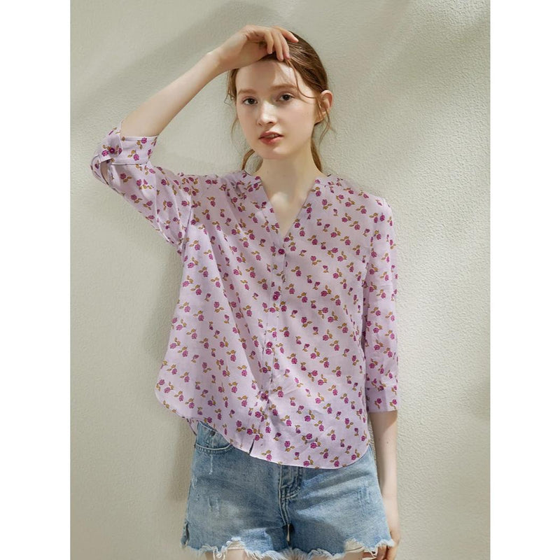 ramie floral blouse, view 9 - MRSLM