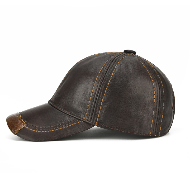 Men Artificial Leather Vintage Baseball Cap Personality with Woven Hat