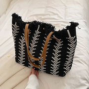 Large capacity fringe tote bag, view 2 - MRSLM