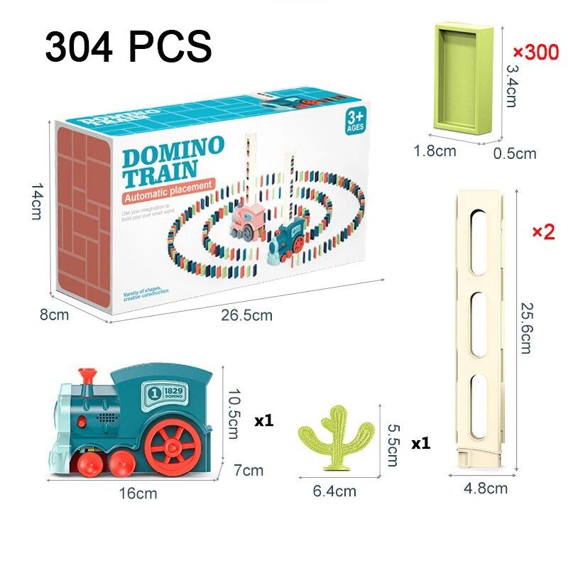 domino train toy set, view 2 - MRSLM