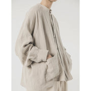 retro linen oversized shirt, view 7 - MRSLM