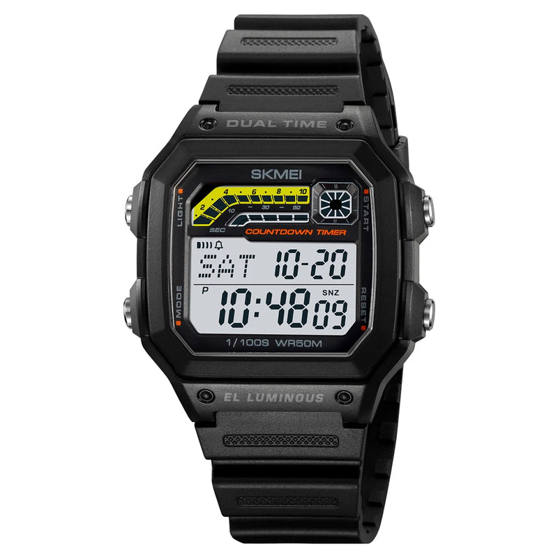 Men's military digital sport watch, view 2 - MRSLM