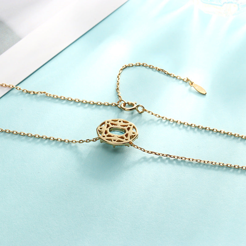 Natural Citrine Necklace Sky Blue Topaz