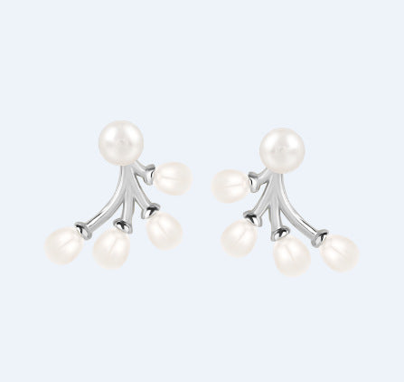 Women's Fashion Simple Sterling Silver Pearl Earrings