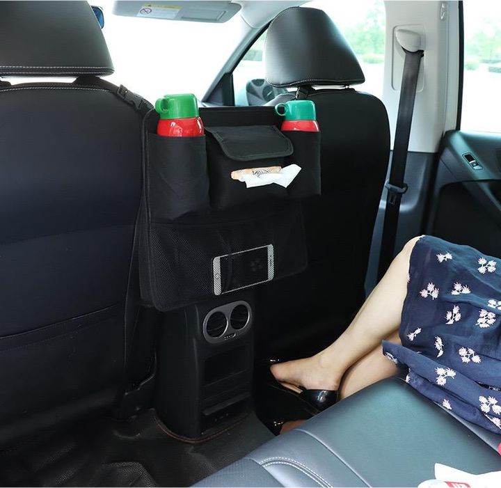 Sleek Black Car Handbag Holder - Front Seat Gap Organizer and Storage Solution