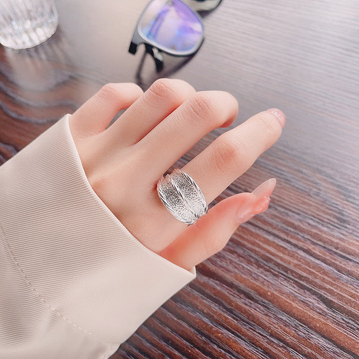 S925 Sterling Silver Simple Minimalist Concave-convex Texture Ring