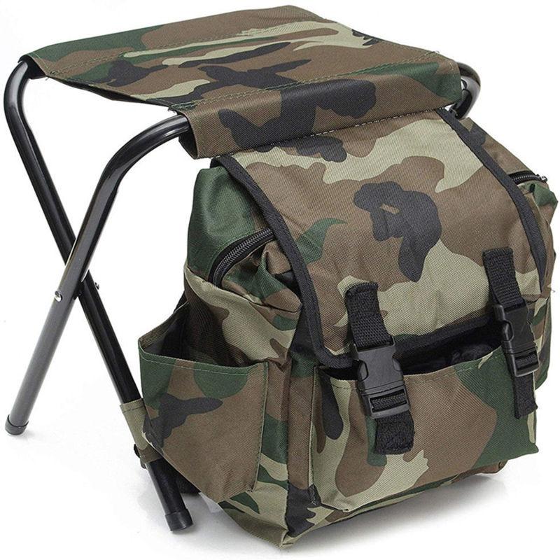 Cadeira de pesca dobrável portátil para camping com mochila